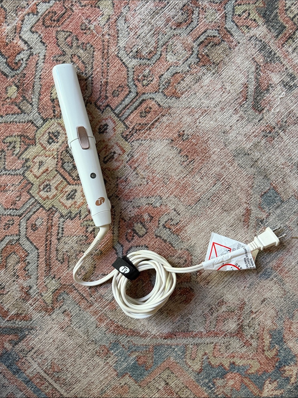 T3 Compact Travel White Hair Styling Iron with Rose Gold Accent